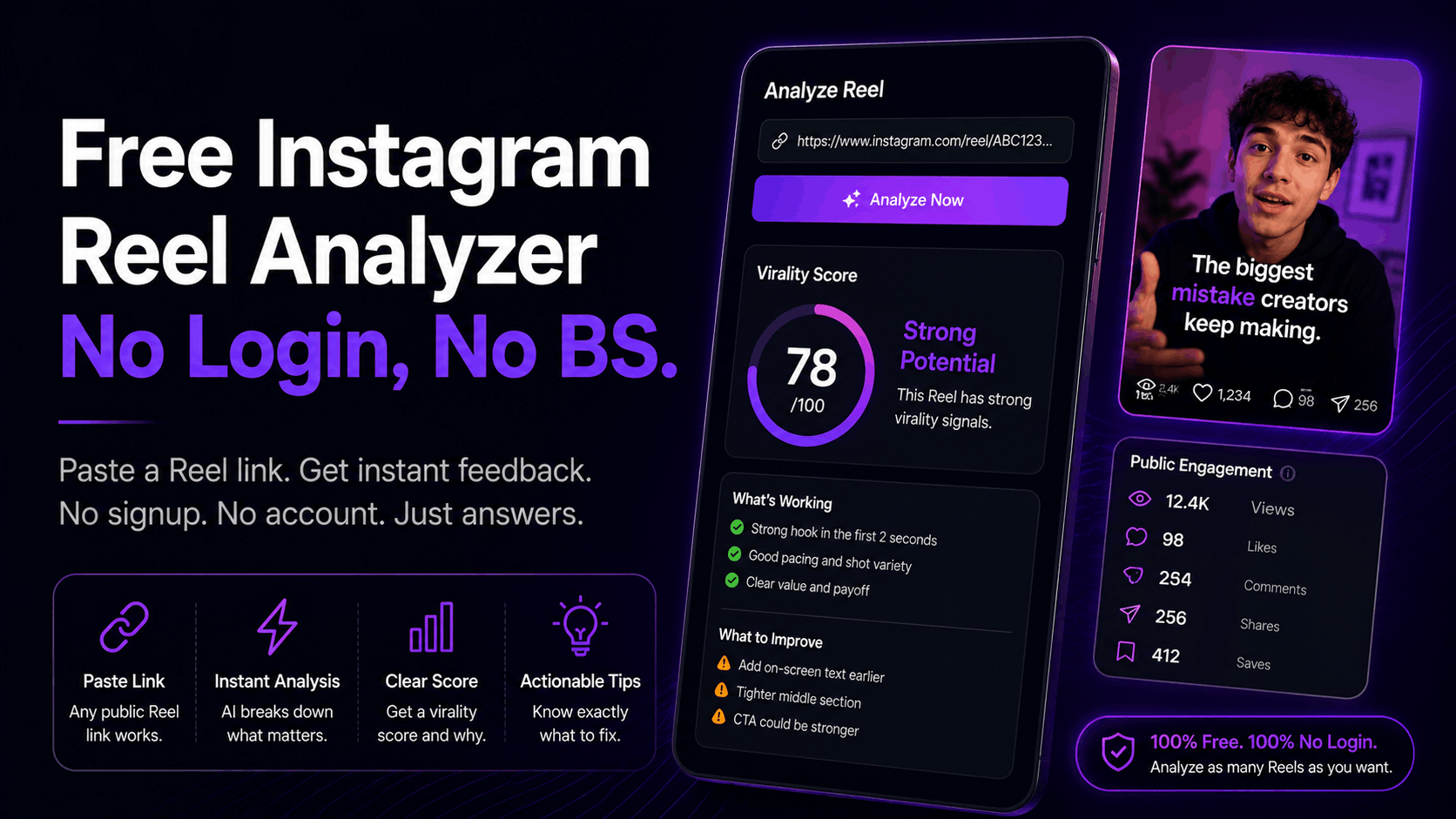 Free Instagram Reel Analyzer, No Login: What Actually Works in 2026